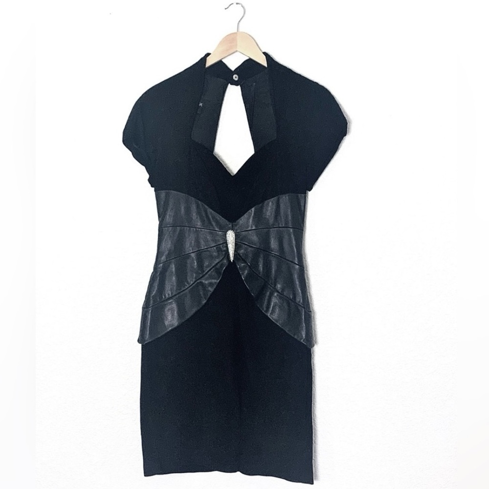 David Howard | Vintage Suede/leather rhinestone party dress size 10 medi…